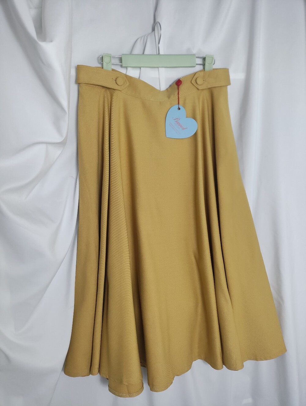 Banned Retro Skirt A-Line Yellow Size Medium Large Vintage Inspired - Picture 4 of 5